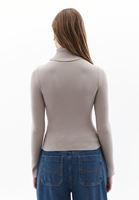 Women Beige Turtle Neck Knitwear Sweater