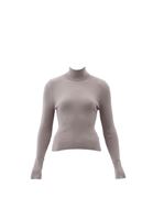 Women Beige Turtle Neck Knitwear Sweater