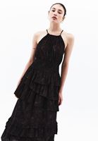 Women Mixed Ruffled Maxi Dress