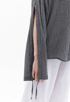 Women Mixed Oversize Shirt with Tie-up Detail