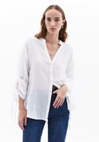 Women White Cotton Blended Oversize Shirt