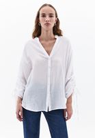 Women White Cotton Blended Oversize Shirt