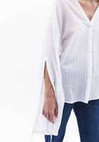 Women White Cotton Blended Oversize Shirt