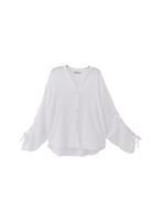 Women White Cotton Blended Oversize Shirt