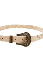 Women Beige Studded Belt