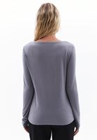 Women Grey Wool Blended Boat Neck Tshirt