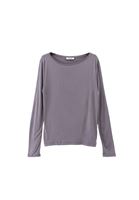 Women Grey Wool Blended Boat Neck Tshirt