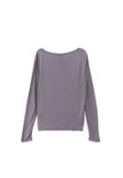 Women Grey Wool Blended Boat Neck Tshirt