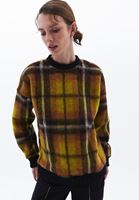 Women Mixed Oversize Plaid Sweatshirt