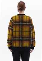 Women Mixed Oversize Plaid Sweatshirt