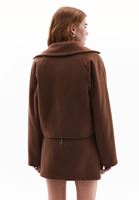 Women Brown Wool Blended Crop Jacket