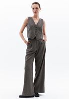 Women Brown Wool Blended Mid Rise Wide Leg Pants