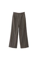 Women Brown Wool Blended Mid Rise Wide Leg Pants