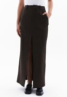 Women Mixed Wool Blended Maxi Skirt