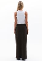 Women Mixed Wool Blended Maxi Skirt