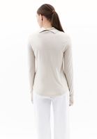 Women Beige Wool Blended Turtle Neck Tshirt