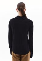 Women Black Wool Blended Turtle Neck Tshirt