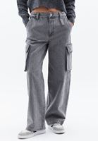 Women Grey Low Rise Skater Cargo Pants