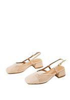 Women Beige Heels with Mash Detail