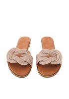 Women Brown Sandals with Rhinestone Detail