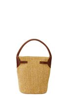 Women Brown Straw Bag with Buckle Detail