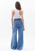 Women Blue Mid Rise Wide Leg Pants