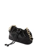 Women Black Hobo Bag with Chain Detail