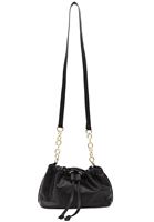 Women Black Hobo Bag with Chain Detail