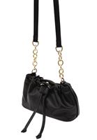 Women Black Hobo Bag with Chain Detail