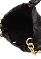 Women Black Hobo Bag with Chain Detail