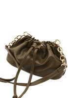 Women Khaki Hobo Bag with Chain Detail