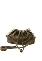 Women Khaki Hobo Bag with Chain Detail