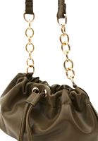 Women Khaki Hobo Bag with Chain Detail