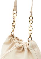 Women Beige Hobo Bag with Chain Detail