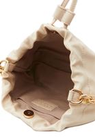 Women Beige Hobo Bag with Chain Detail