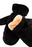 Bayan Siyah Peluş Detaylı Eldiven 