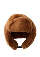 Bayan Bej Kulak Korumalı Peluş Şapka