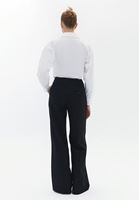 Women Black Mid Rise Wide Leg Pants