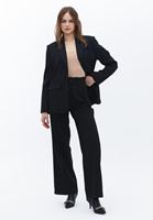 Women Black Ultra High Rise Wide Leg Pants