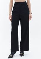 Women Black Ultra High Rise Wide Leg Pants