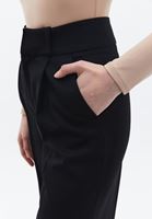 Women Black Ultra High Rise Wide Leg Pants