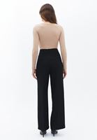 Women Black Ultra High Rise Wide Leg Pants