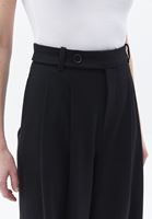 Women Black Mid Rise Straight Fit Pants