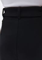 Women Black Mid Rise Straight Fit Pants