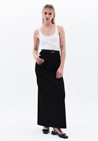 Women Black Ultra High Rise Maxi Skirt