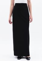 Women Black Ultra High Rise Maxi Skirt