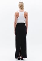 Women Black Ultra High Rise Maxi Skirt