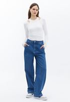 Women Blue Low Rise Skater Pants