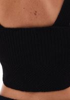 Women Black Knitwear Crop Singlet