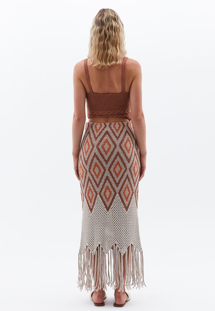 Women Mixed High Rise Hemstitched Maxi Dress